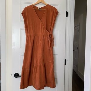 Universal Thread Rust Gauze Wrap Dress